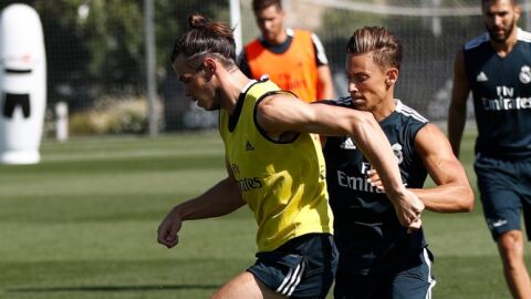 Gareth Bale durante un entrenamiento 