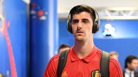 Courtois, durante un partido con B&eacute;lgica