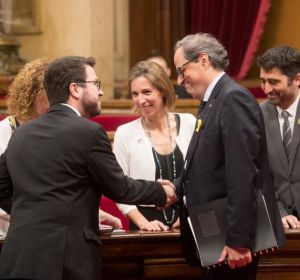 Quim Torra y Pere Aragonés en el Parlament Quim Torra y Pere Aragonés en el Parlament
