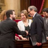 Quim Torra y Pere Aragonés en el Parlament