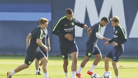 En-Nesyri en un entrenamiento del Málaga CF En-Nesyri en un entrenamiento del Málaga CF