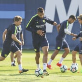 En-Nesyri en un entrenamiento del Málaga CF