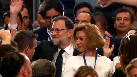 Mariano Rajoy a su entrada en el Congreso extraordinario del partido