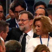 Mariano Rajoy a su entrada en el Congreso extraordinario del partido