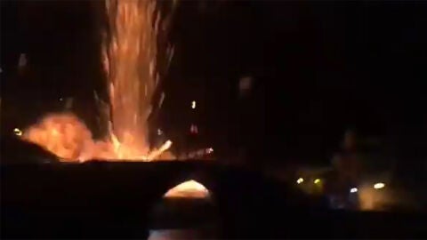 Imagen del momento de la explosi&oacute;n en Cangas de Narcea