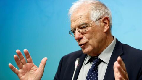 Josep Borrell en una rueda de prensa