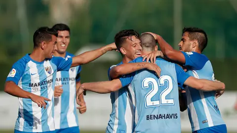 El Málaga celebra un gol El Málaga celebra un gol