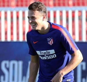 Arias en un entrenamiento con el Atlético de Madrid Arias en un entrenamiento con el Atlético de Madrid