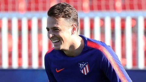 Arias en un entrenamiento con el Atl&eacute;tico de Madrid