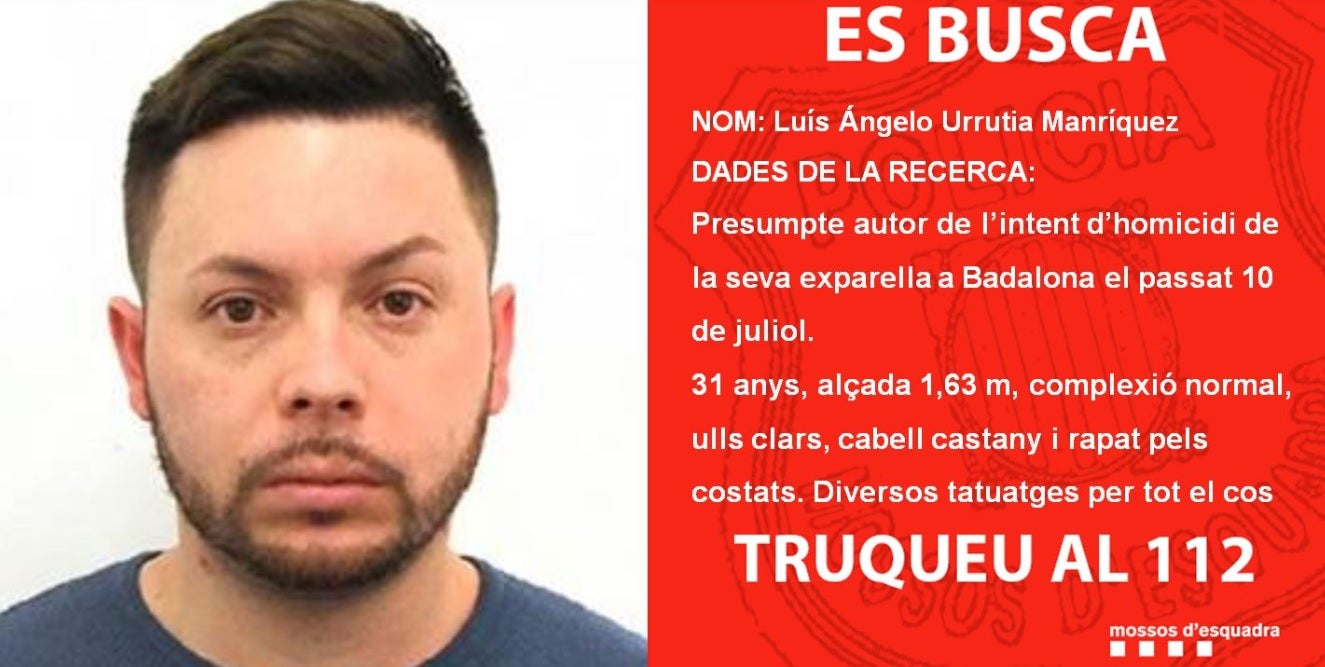 Los Mossos piden ayuda para encontrar a un hombre que intentó matar a su expareja en Badalona Los Mossos piden ayuda para encontrar a un hombre que intentó matar a su expareja en Badalona