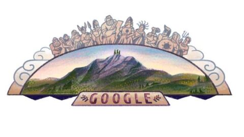 Doodle dedicado a la conquista del Monte Olimpo