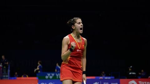 Carolina Mar&iacute;n celebra su triunfo