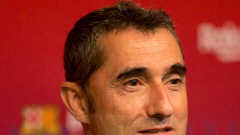 Ernesto Valverde en la rueda de prensa