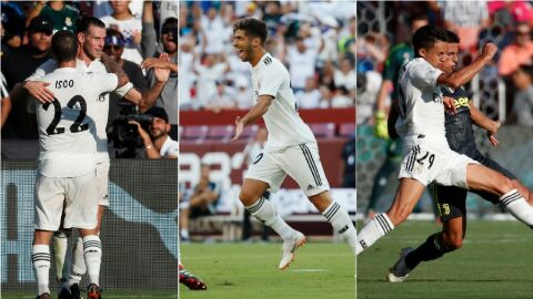 Bale, Asensio y Reguil&oacute;n, en el partido ante la Juventus