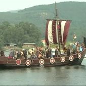 Barco vikingo en Catoira, Pontevedra