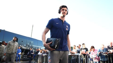 Thibaut Courtois, a su llegada a un partido del Chelsea