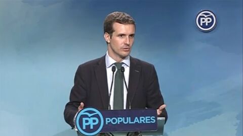 Pablo Casado en rueda de prensa