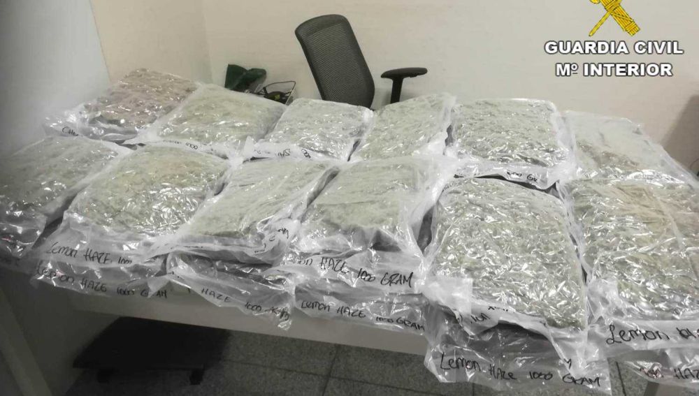 Marihuana interceptada por la Guardia Civil en el Aeropuerto Alicante-Elche