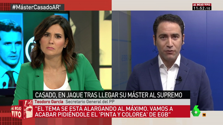 Teodoro García: "A Pablo Casado le van a pedir hasta las fichas de 'pinta y colorea' de EGB" Teodoro García: "A Pablo Casado le van a pedir hasta las fichas de 'pinta y colorea' de EGB"