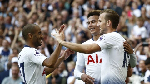 El Tottenham celebra un gol