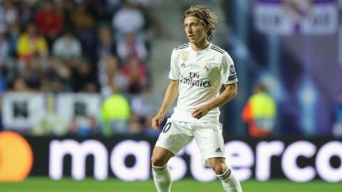 Modric, durante la Supercopa de Europa