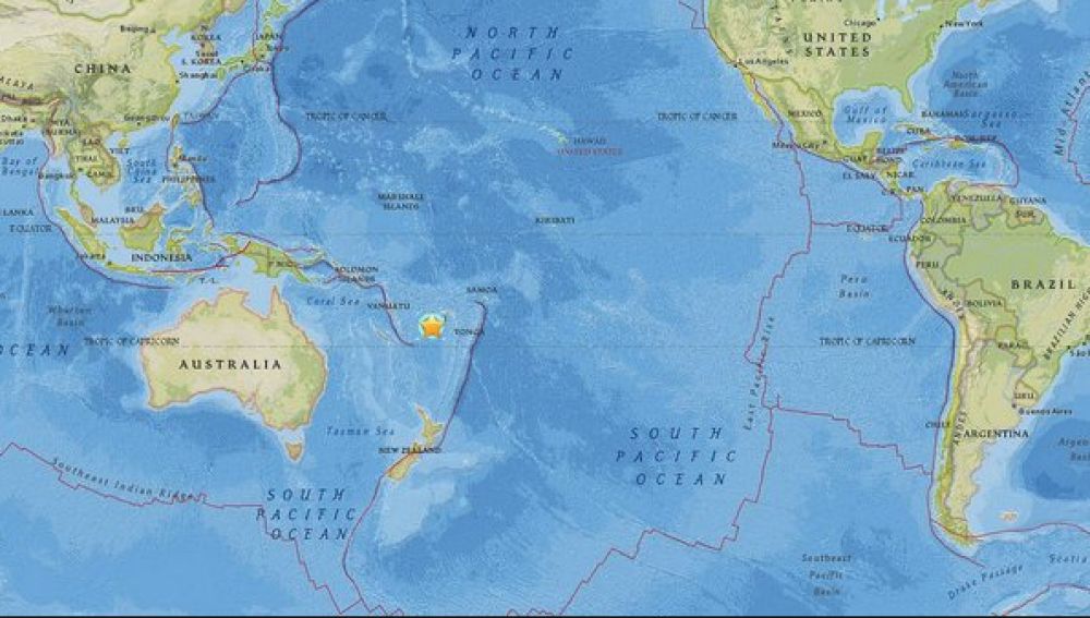 Terremoto cerca de Fiyi 