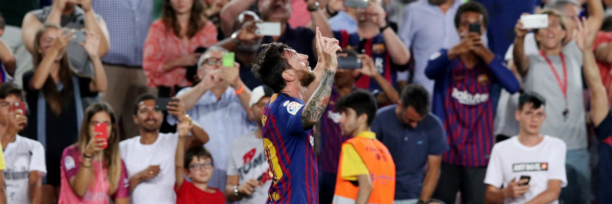Lionel Messi celebra un gol Lionel Messi celebra un gol