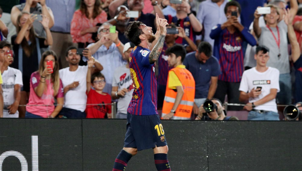 Lionel Messi celebra un gol 
