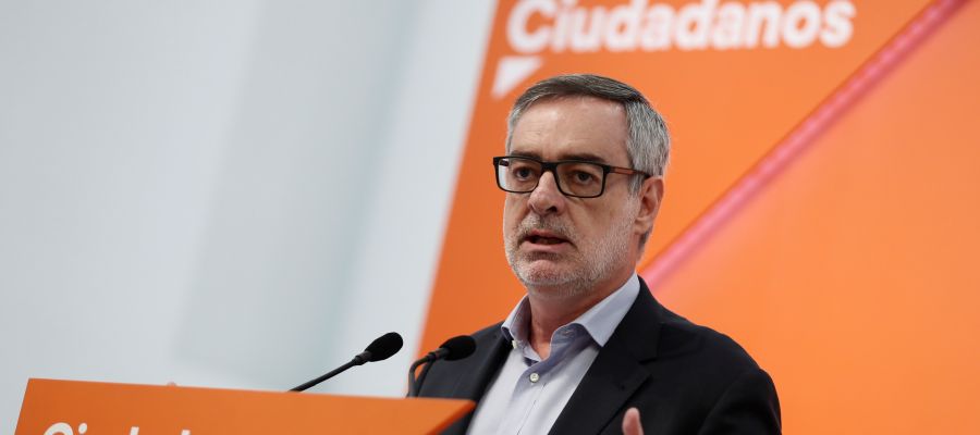 El secretario general del partido, José Manuel Villegas, durante la rueda de prensa El secretario general del partido, José Manuel Villegas, durante la rueda de prensa
