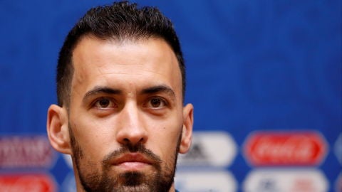 Sergio Busquets en rueda de prensa