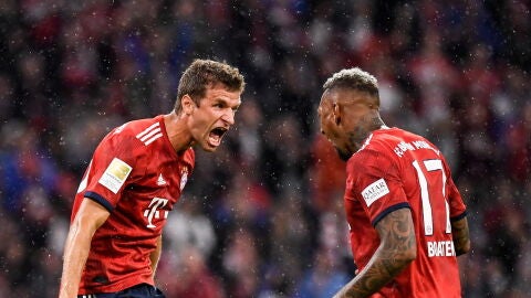 Jugadores del Bayern celebrando un gol