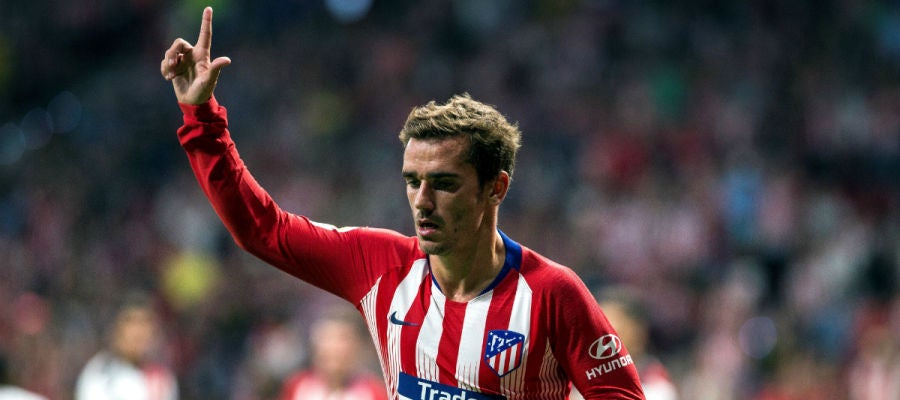 Griezmann celebra un gol con el Atlético Griezmann celebra un gol con el Atlético