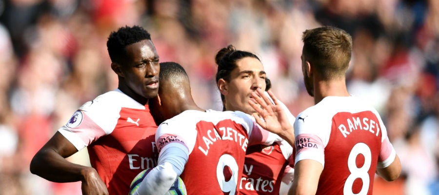 El Arsenal celebra un gol El Arsenal celebra un gol