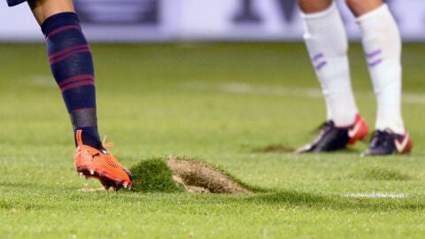 El c&eacute;sped del Jos&eacute; Zorrilla, levantado