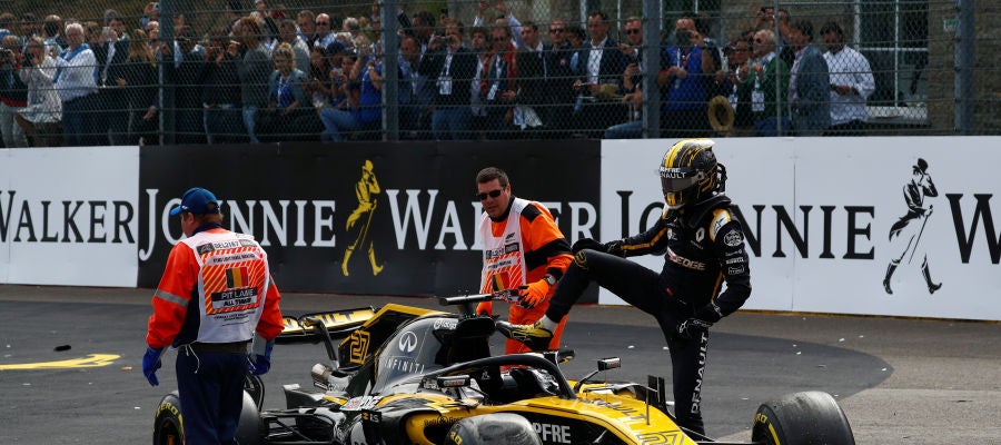Nico Hulkenberg, tras el accidente en el GP de Bélgica Nico Hulkenberg, tras el accidente en el GP de Bélgica