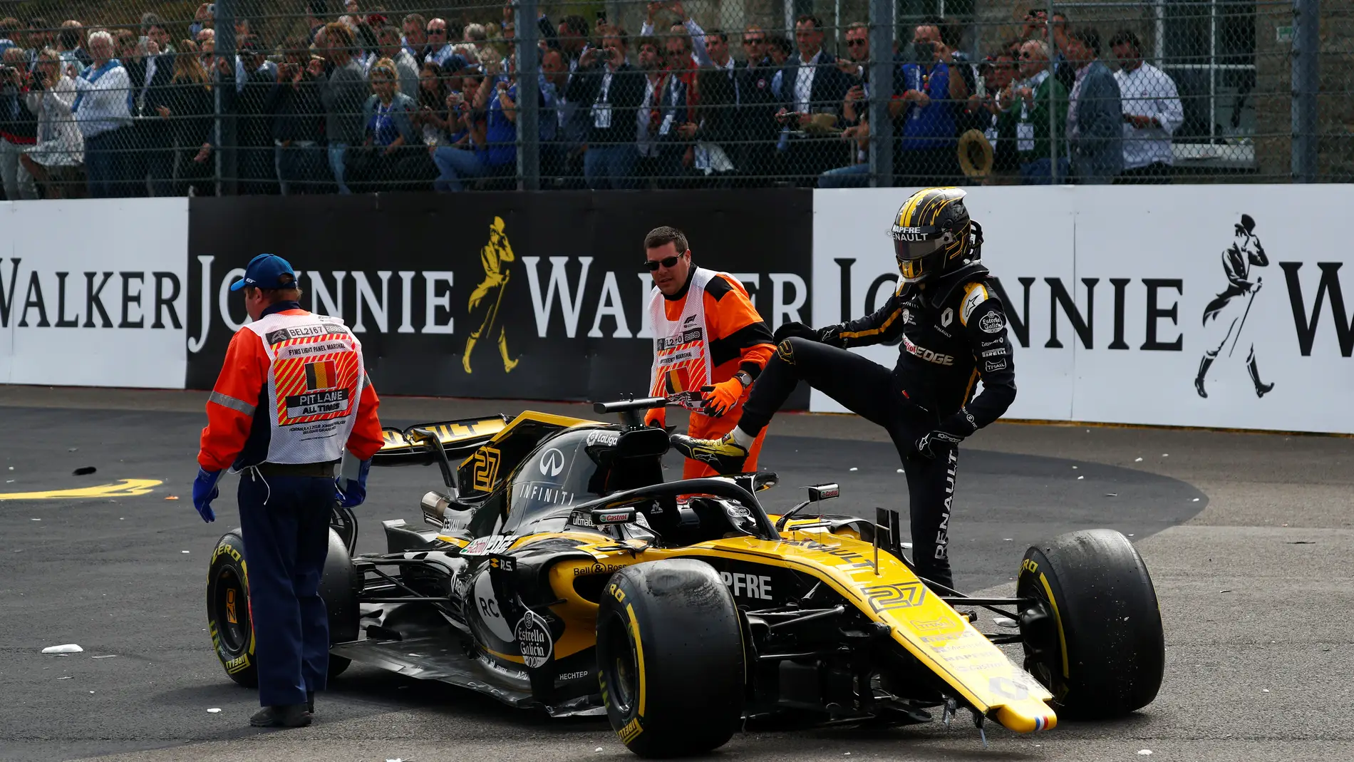 Nico Hulkenberg, tras el accidente en el GP de Bélgica