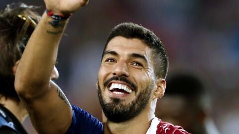 Luis Su&aacute;rez tras ganar al Huesca