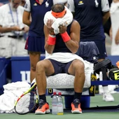 Nadal, en uno de los descansos de su partido contra Thiem Nadal, en uno de los descansos de su partido contra Thiem