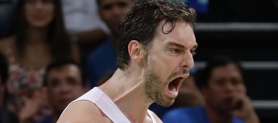 Pau Gasol con la selección española de baloncesto Pau Gasol con la selección española de baloncesto