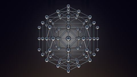 Octaedro de &aacute;tomos modelo bolas
