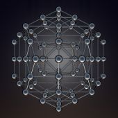 Octaedro de átomos modelo bolas