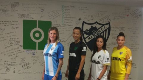 Adriana, Marta Cazalla, Mayara Bordin y Alba Hoyas, del M&aacute;laga CF Femenino