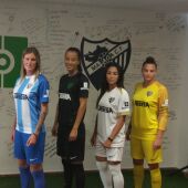 Adriana, Marta Cazalla, Mayara Bordin y Alba Hoyas, del Málaga CF Femenino