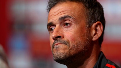 Luis Enrique, en una rueda de prensa