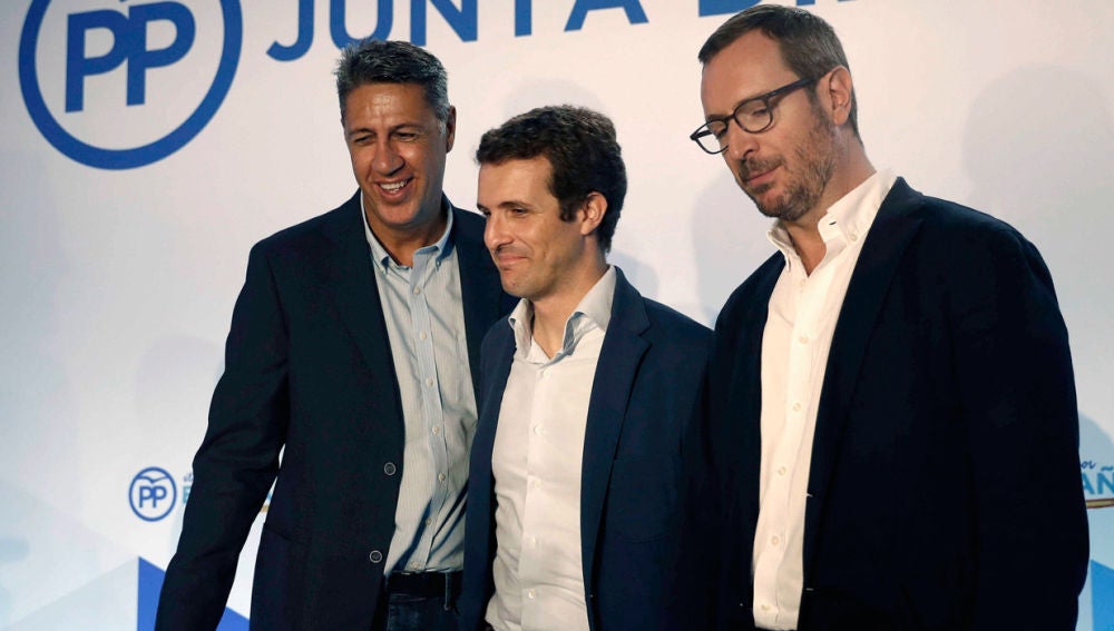 Xavier García Albiol, Pablo Casado y Javier Maroto