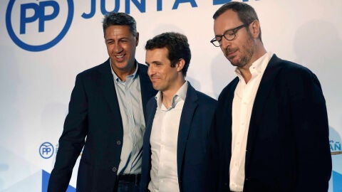 Xavier Garc&iacute;a Albiol, Pablo Casado y Javier Maroto