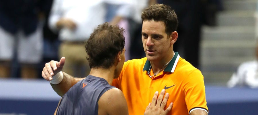 Del Potro saluda a Nadal Del Potro saluda a Nadal