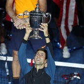 Novak djokovic celebra el título del US Open