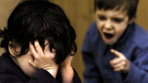 Un ni&ntilde;o grita a otro