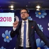 El líder del ultraderechista Demócratas de Suecia (SD), Jimmie Åkesson